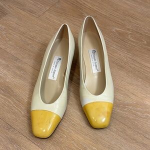 Etienne Aigner Yellow and Cream Heels